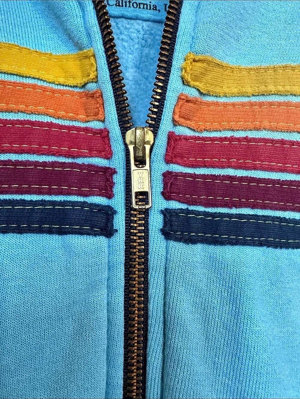 Aviator Nation Kid's 5-Stripe Zip Hoodie Blue Baby 14 - Picture 6 of 9